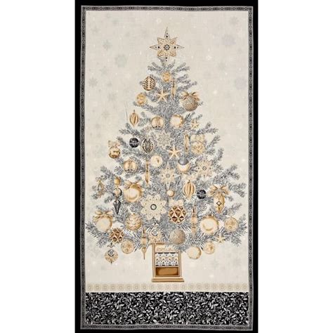 kaufman winter's grandeur christmas tree 24 panel metallic winter fabric|winter's grandeur missouri.